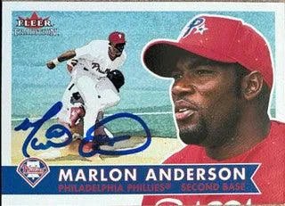 Marlon Anderson Signed 2001 Fleer Tradition Baseball Card - Philadelphia Phillies