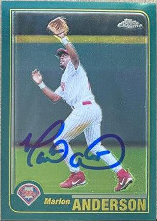 Marlon Anderson Signed 2001 Topps Chrome Baseball Card - Philadelphia Phillies - PastPros