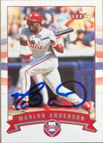 Marlon Anderson Signed 2002 Fleer Baseball Card - Philadelphia Phillies