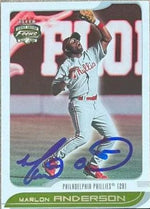 Marlon Anderson Signed 2002 Fleer Focus Jersey Edition Baseball Card - Philadelphia Phillies