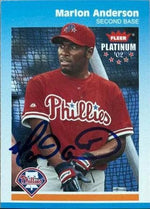 Marlon Anderson Signed 2002 Fleer Platinum Baseball Card - Philadelphia Phillies