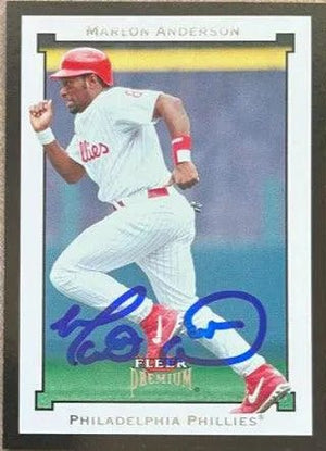 Marlon Anderson Signed 2002 Fleer Premium Baseball Card - Philadelphia Phillies