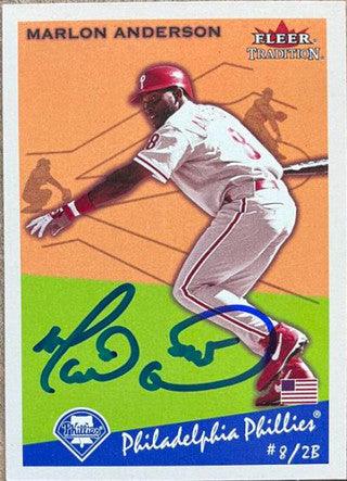 Marlon Anderson Signed 2002 Fleer Tradition Baseball Card - Philadelphia Phillies SP - PastPros