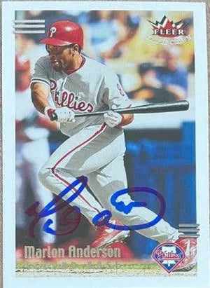 Marlon Anderson Signed 2002 Fleer Triple Crown Baseball Card - Philadelphia Phillies - PastPros