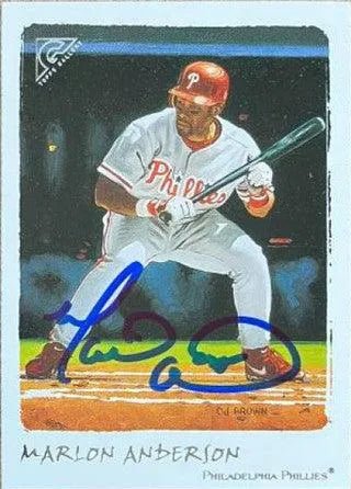 Marlon Anderson Signed 2002 Topps Gallery Baseball Card - Philadelphia Phillies