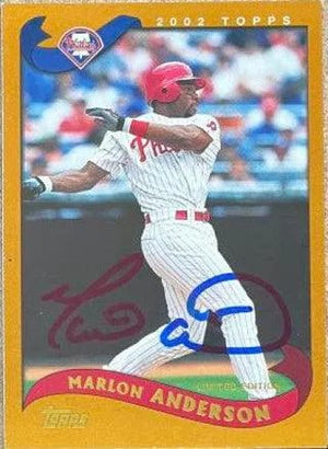 Marlon Anderson Signed 2002 Topps Limited Edition Baseball Card - Philadelphia Phillies
