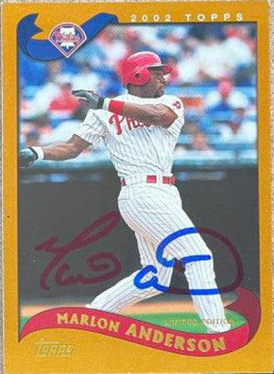 Marlon Anderson Signed 2002 Topps Limited Edition Baseball Card - Philadelphia Phillies - PastPros