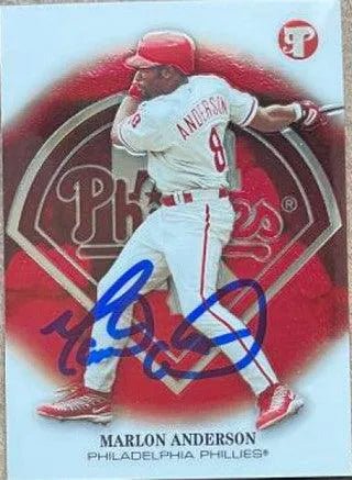 Marlon Anderson Signed 2002 Topps Pristine Baseball Card - Philadelphia Phillies