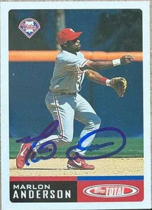 Marlon Anderson Signed 2002 Topps Total Baseball Card - Philadelphia Phillies