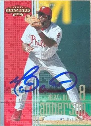 Marlon Anderson Signed 2002 Upper Deck Ballpark Idols Baseball Card - Philadelphia Phillies