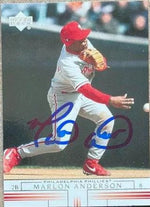 Marlon Anderson Signed 2002 Upper Deck Baseball Card - Philadelphia Phillies