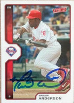 Marlon Anderson Signed 2002 Upper Deck Victory Baseball Card - Philadelphia Phillies