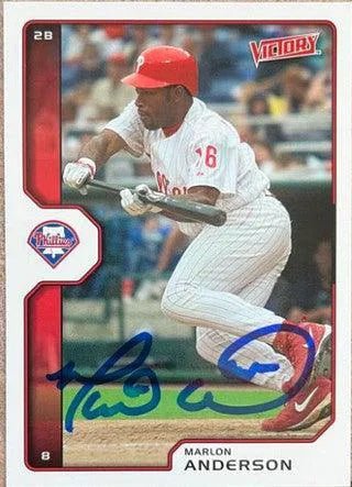Marlon Anderson Signed 2002 Upper Deck Victory Baseball Card - Philadelphia Phillies
