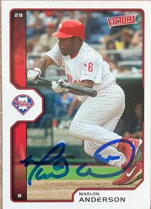 Marlon Anderson Signed 2002 Upper Deck Victory Baseball Card - Philadelphia Phillies - PastPros