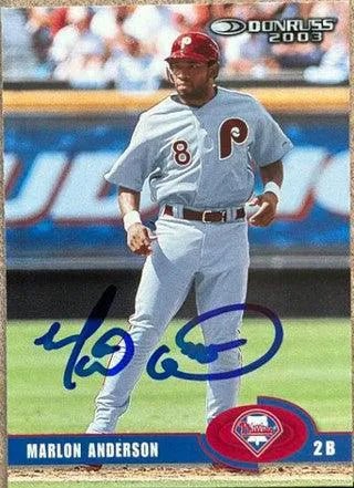 Marlon Anderson Signed 2003 Donruss Baseball Card - Philadelphia Phillies