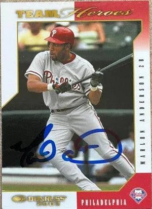 Marlon Anderson Signed 2003 Donruss Team Heroes Baseball Card - Philadelphia Phillies