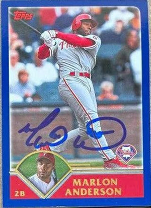 Marlon Anderson Signed 2003 Topps Baseball Card - Philadelphia Phillies