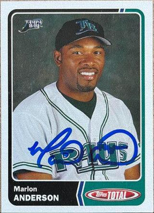Marlon Anderson Signed 2003 Topps Total Baseball Card - Tampa Bay Devil Rays - PastPros