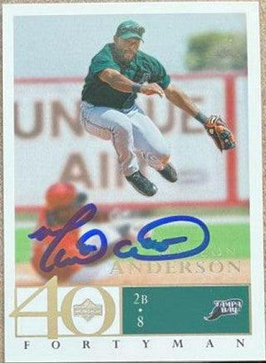 Marlon Anderson Signed 2003 Upper Deck 40 Man Baseball Card - Tampa Bay Devil Rays - PastPros