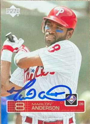 Marlon Anderson Signed 2003 Upper Deck Baseball Card - Philadelphia Phillies - PastPros