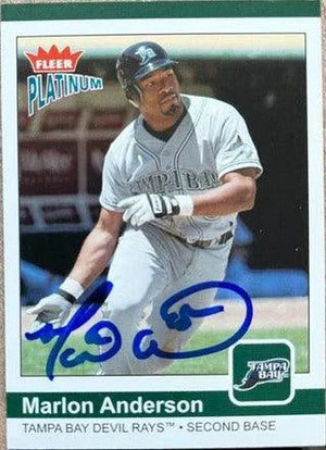 Marlon Anderson Signed 2004 Fleer Platinum Baseball Card - Tampa Bay Devil Rays