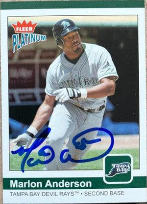 Marlon Anderson Signed 2004 Fleer Platinum Baseball Card - Tampa Bay Devil Rays - PastPros