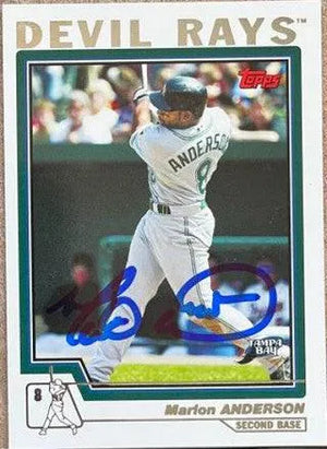 Marlon Anderson Signed 2004 Topps Baseball Card - Tampa Bay Devil Rays - PastPros