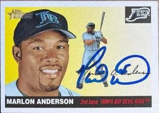 Marlon Anderson Signed 2004 Topps Heritage Baseball Card - Tampa Bay Devil Rays