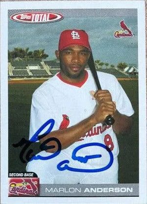 Marlon Anderson Signed 2004 Topps Total Baseball Card - St Louis Cardinals