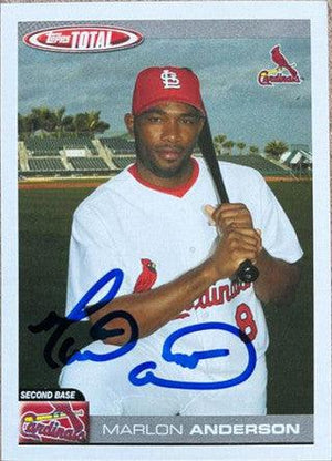 Marlon Anderson Signed 2004 Topps Total Baseball Card - St Louis Cardinals - PastPros