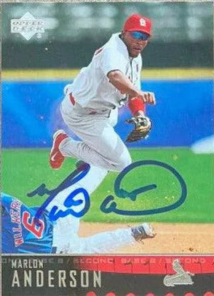 Marlon Anderson Signed 2004 Upper Deck Baseball Card - St Louis Cardinals