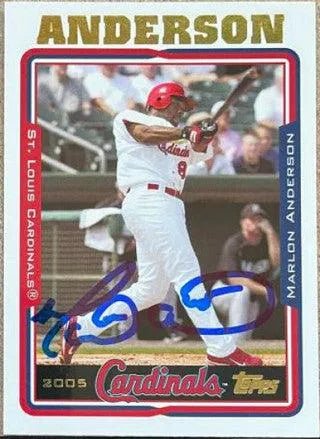 Marlon Anderson Signed 2005 Topps Baseball Card - St Louis Cardinals