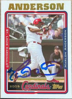 Marlon Anderson Signed 2005 Topps Baseball Card - St Louis Cardinals - PastPros