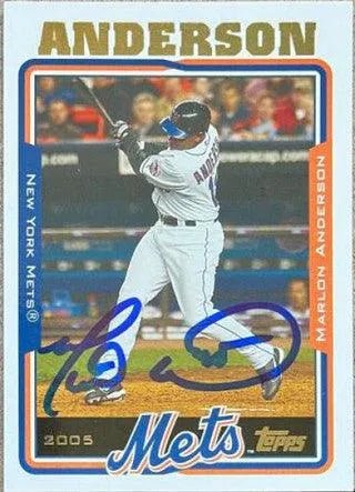 Marlon Anderson Signed 2005 Topps Updates & Highlights Baseball Card - New York Mets