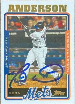 Marlon Anderson Signed 2005 Topps Updates & Highlights Baseball Card - New York Mets