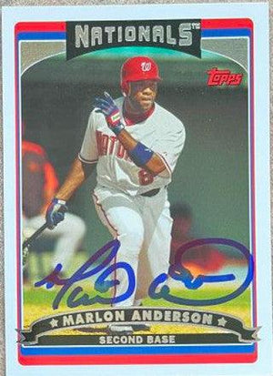 Marlon Anderson Signed 2006 Topps Baseball Card - Washington Nationals - PastPros