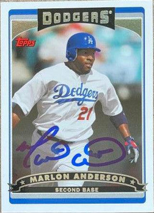 Marlon Anderson Signed 2006 Topps Updates & Highlights Baseball Card - Los Angeles Dodgers - PastPros