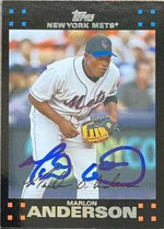 Marlon Anderson Signed 2007 Topps Updates & Highlights Baseball Card - New York Mets