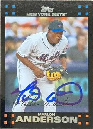 Marlon Anderson Signed 2007 Topps Updates & Highlights Baseball Card - New York Mets