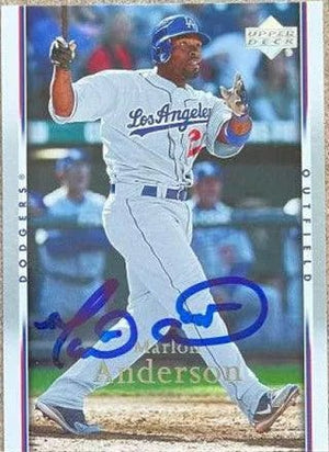 Marlon Anderson Signed 2007 Upper Deck Baseball Card - Los Angeles Dodgers