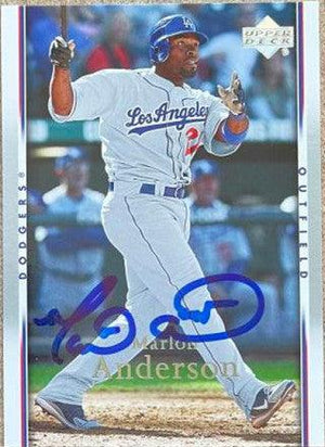 Marlon Anderson Signed 2007 Upper Deck Baseball Card - Los Angeles Dodgers - PastPros