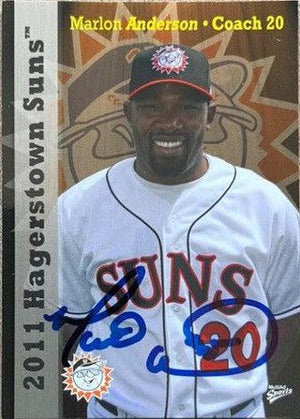 Marlon Anderson Signed 2011 Baseball Card - Hagerstown Suns - PastPros