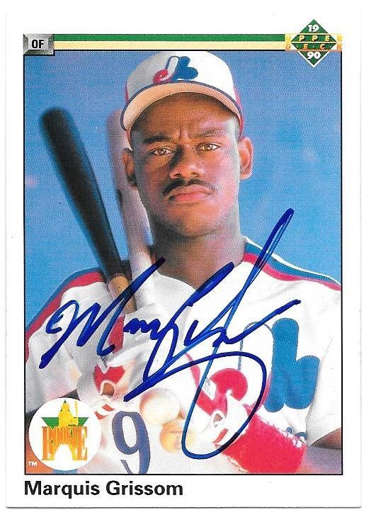 Marquis Grissom Signed 1990 Upper Deck Baseball Card - Montreal Expos - PastPros