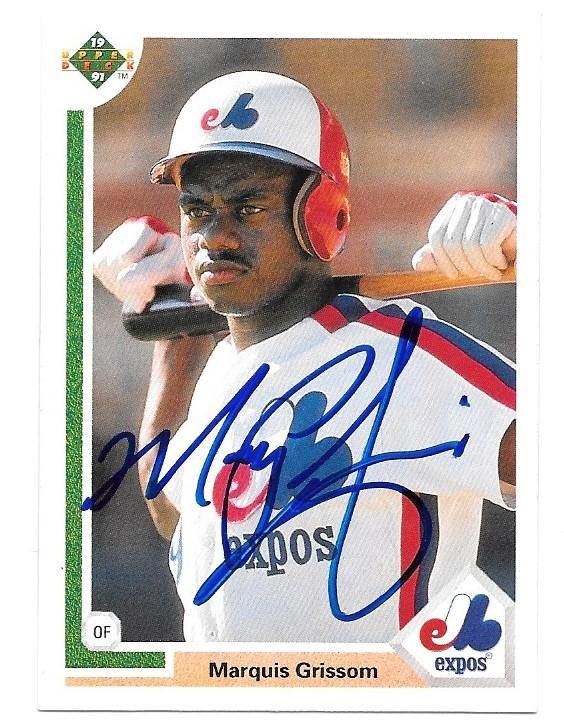 Marquis Grissom Signed 1991 Upper Deck Baseball Card - Montreal Expos - PastPros