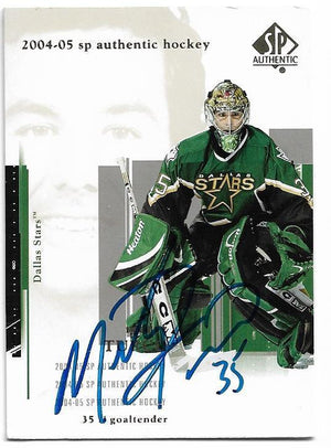 Marty Turco Signed 2004-05 SP Authentic Hockey Card - Dallas Stars - PastPros