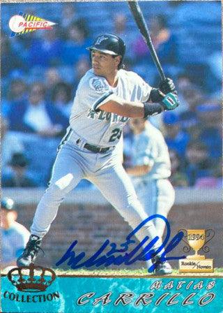 Matias Carrillo Signed 1994 Pacific Crown Collection Baseball Card - Florida Marlins - PastPros