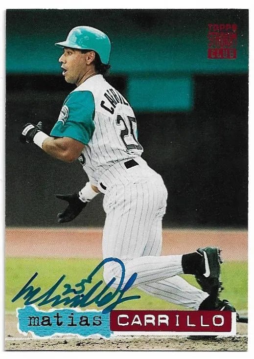 Matias Carrillo Signed 1994 Topps Stadium Baseball Card - Florida Marlins