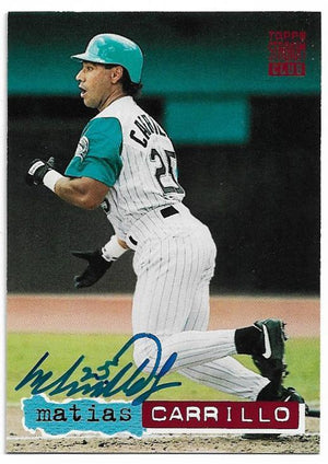 Matias Carrillo Signed 1994 Topps Stadium Baseball Card - Florida Marlins - PastPros