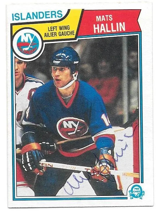 Mats Hallin Signed 1983-84 Topps Hockey Card - New York Islanders - PastPros