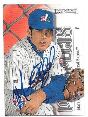 Matt Blank Signed 2000 Fleer Impact Baseball Card - Montreal Expos